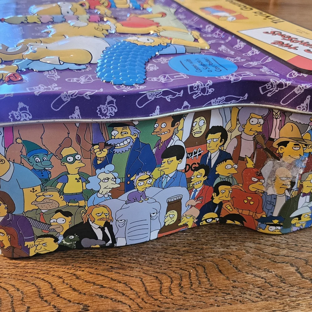 The Simpsons Trivia Game 2000 Board Game in Collectors Tin with Cast Poster